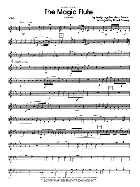 The magix flute sheet music